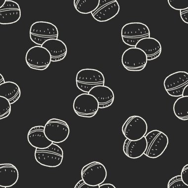 Macaron doodle Dikişsiz desen arka plan