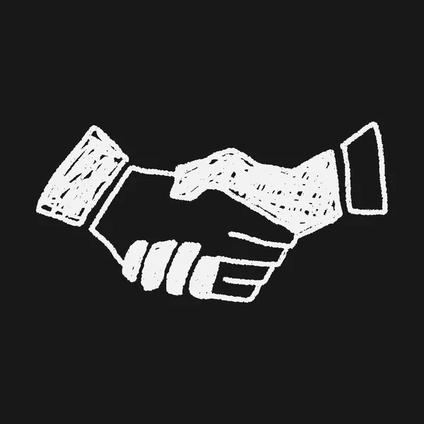 Doodle handshake — Stockový vektor