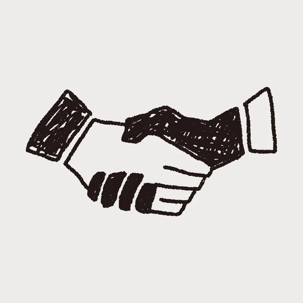 Doodle handshake — Stockový vektor