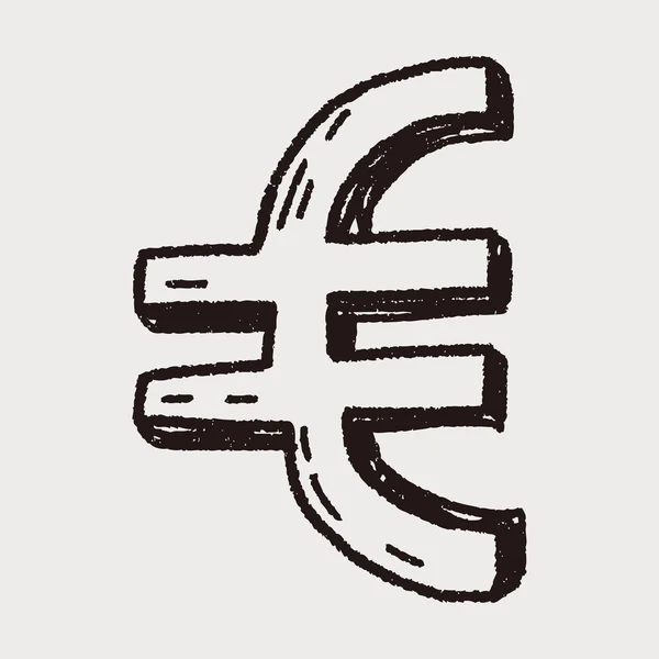 Doodle euro — Vettoriale Stock