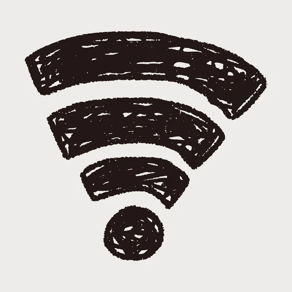 Wifi doodle — Vetor de Stock