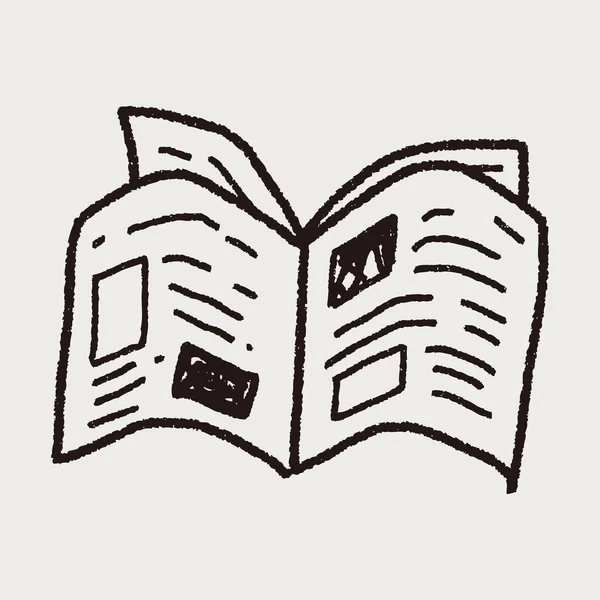 Desenho doodle jornal — Vetor de Stock