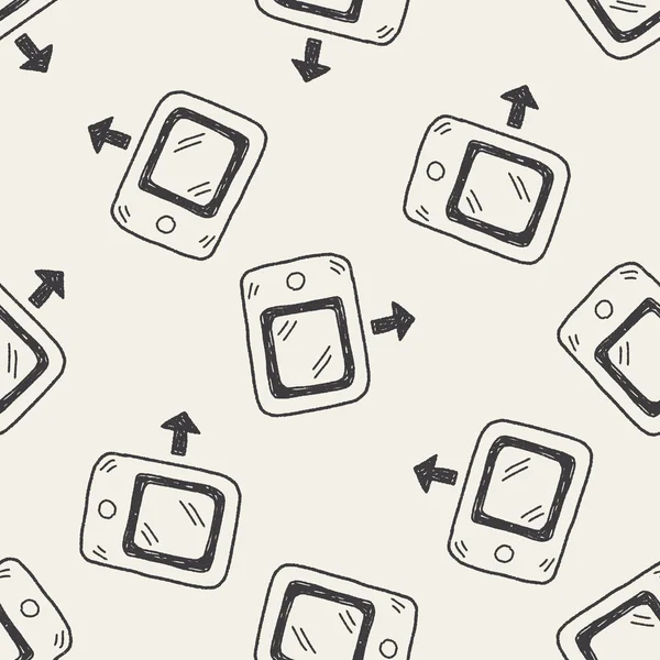 Doodle telefono senza soluzione di continuità modello di sfondo — Vettoriale Stock