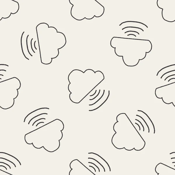 Internet cloud doodle drawing seamless pattern background — Stock Vector