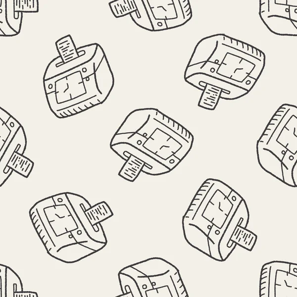 Carte de temps doodle fond de motif sans couture — Image vectorielle