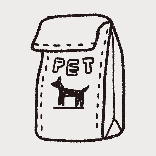 Doodle τροφίμων κατοικίδιων ζώων — Διανυσματικό Αρχείο