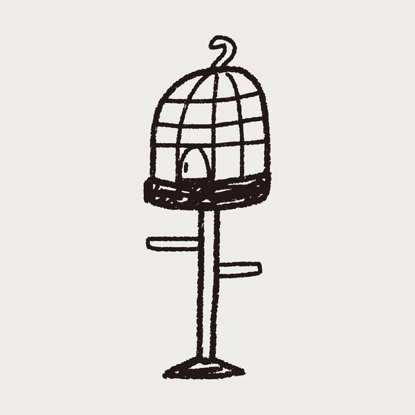 落書き鳥かご — ストックベクタ