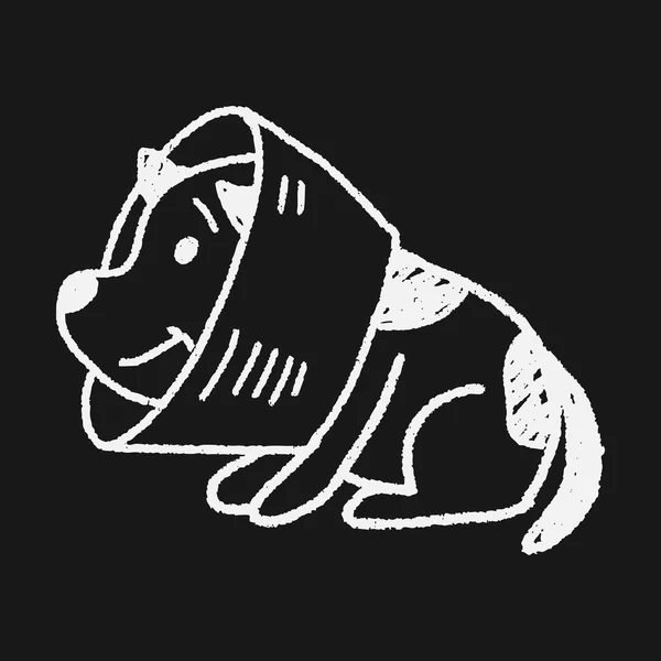 Doodle σκύλοs κλείδωση — Διανυσματικό Αρχείο