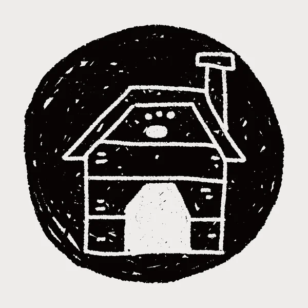 落書き犬小屋 — ストックベクタ