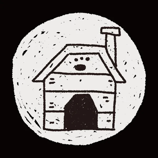 Doodle pes dům — Stockový vektor