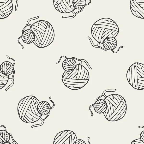 Doodle laine fond de motif sans couture — Image vectorielle