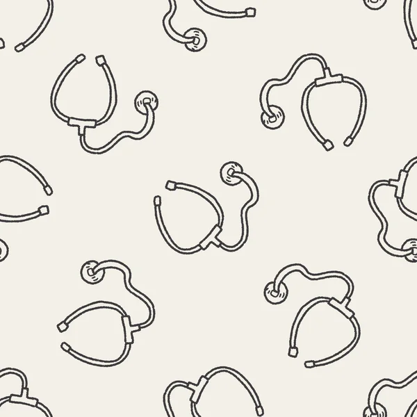 Doodle Stethoskop nahtlose Muster Hintergrund — Stockvektor