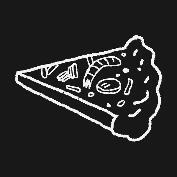 Doodle pizza — Stock vektor