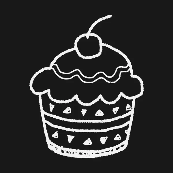 Doodle kek — Stok Vektör