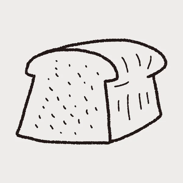 Toast doodle tekening — Stockvector