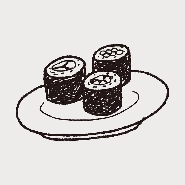 寿司涂鸦 — 图库矢量图片