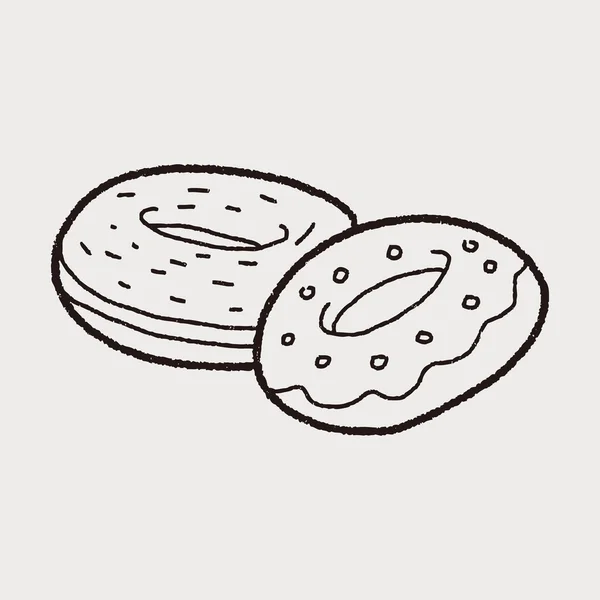 Doodle de donut — Vetor de Stock