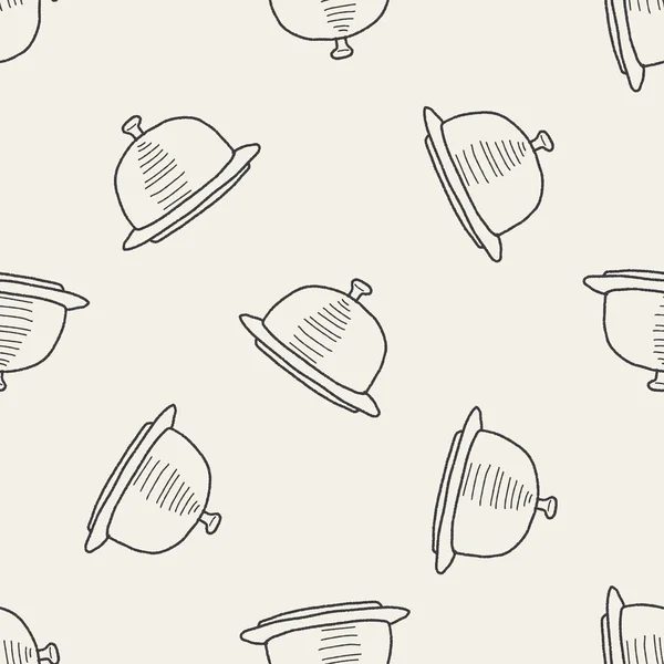 Bandeja de comida doodle patrón sin costura fondo — Archivo Imágenes Vectoriales