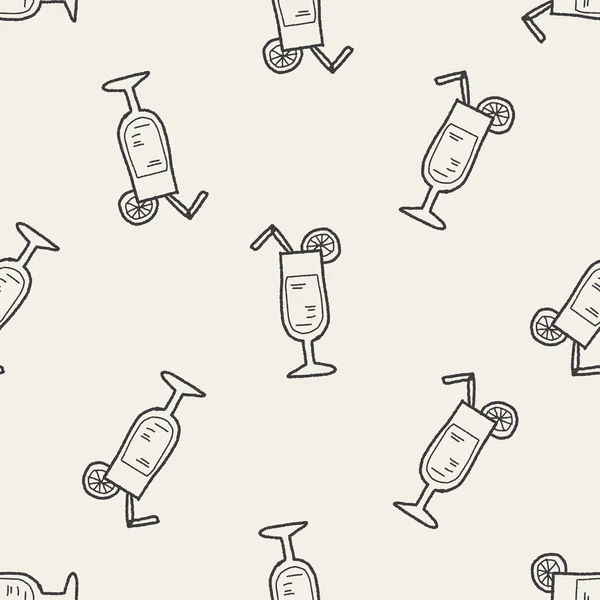 Boisson doodle fond de motif sans couture — Image vectorielle