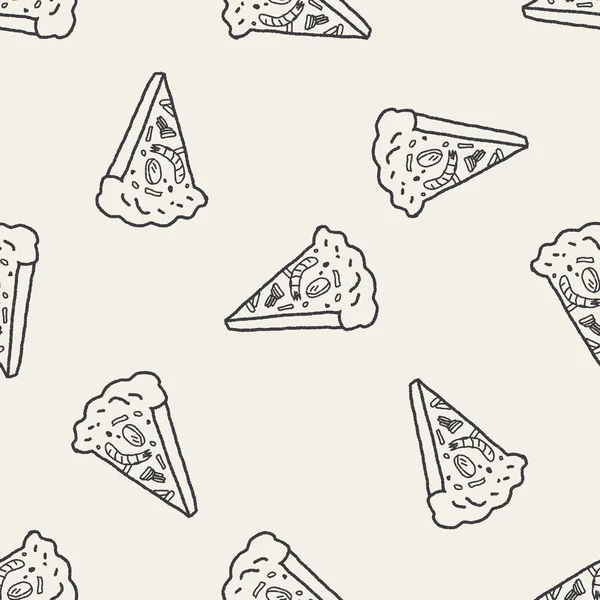 Doodle πίτσα χωρίς ραφή πρότυπο υπόβαθρο — Διανυσματικό Αρχείο