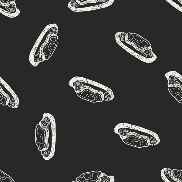 Steak doodle fond de motif sans couture — Image vectorielle