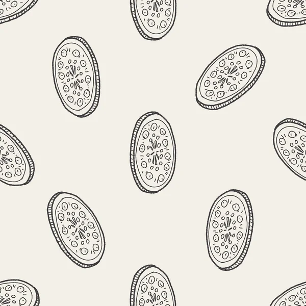 Doodle pizza fond de modèle sans couture — Image vectorielle