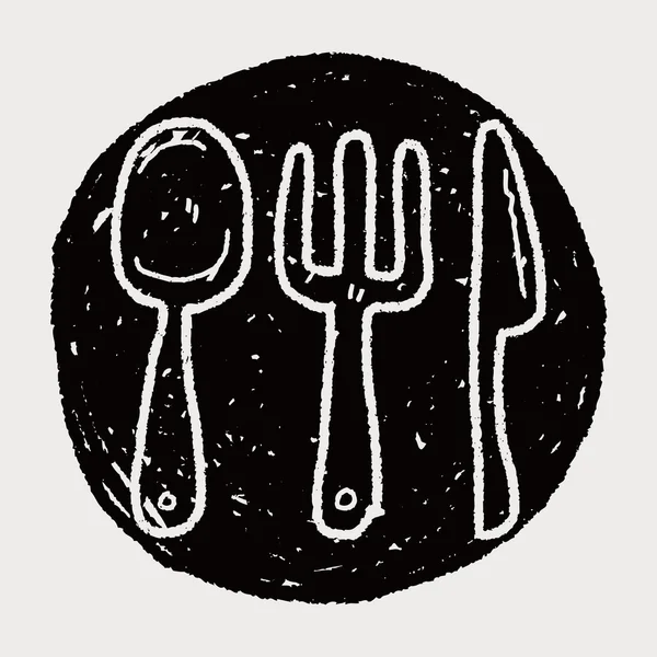 Dishware doodle — Stok Vektör