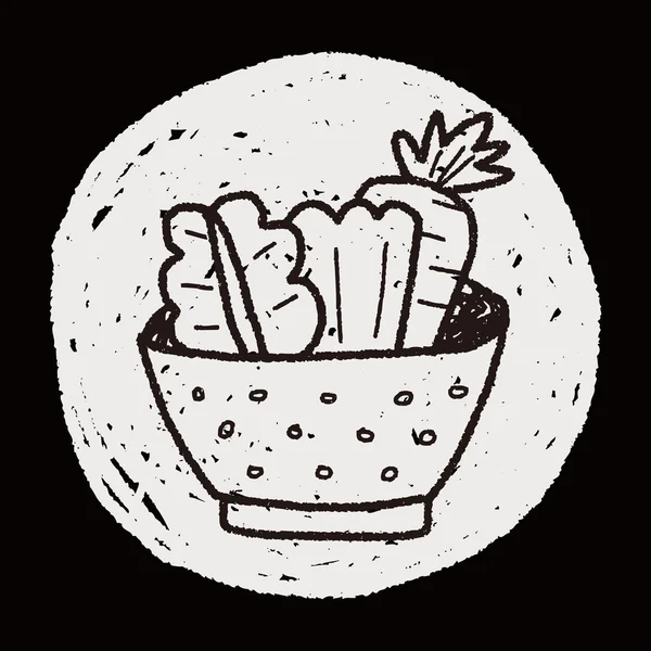 Doodle de salada — Vetor de Stock