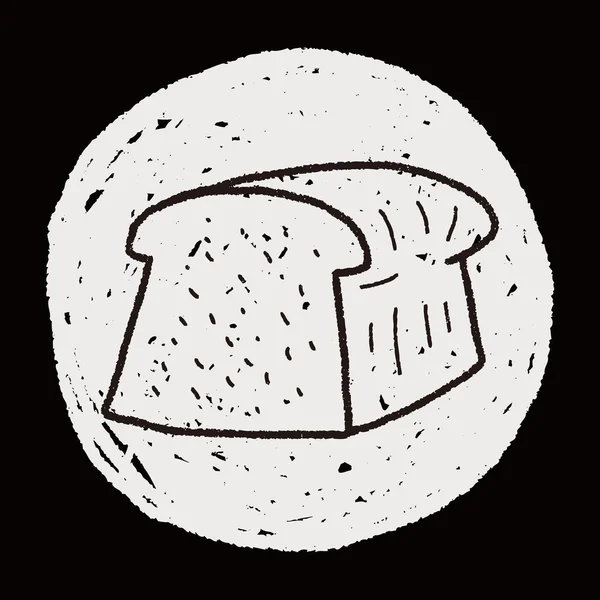 Toast doodle tekening — Stockvector