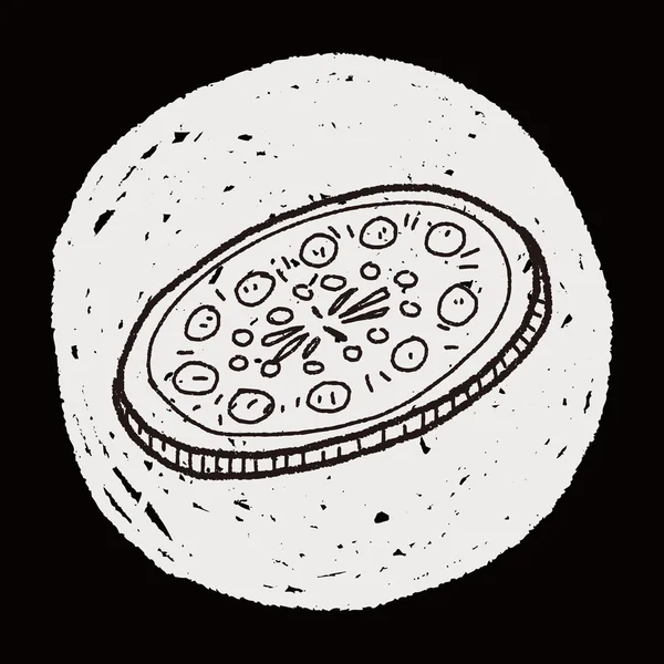 Doodle pizza — Stockvector