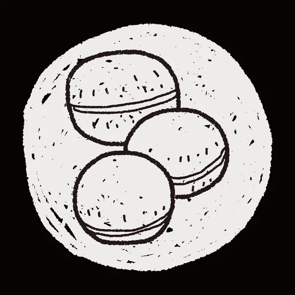 Macaron doodle — Stok Vektör