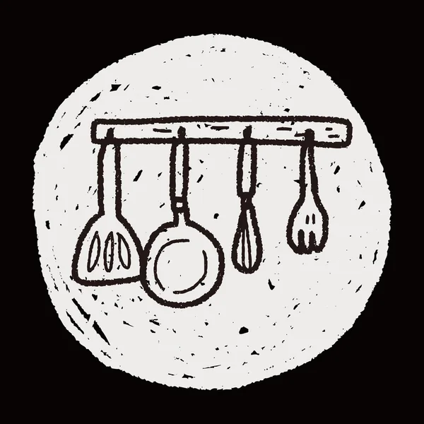 Mutfak aracı doodle — Stok Vektör