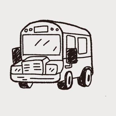 otobüs doodle çizim