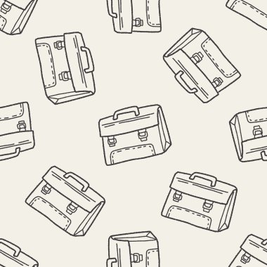 Doodle okul çantası Dikişsiz desen arka plan