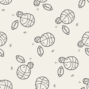 spor top doodle Dikişsiz desen arka plan