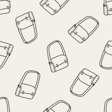 okul çantası doodle Dikişsiz desen arka plan