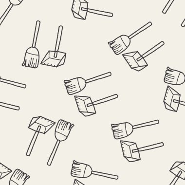 süpürge doodle Dikişsiz desen arka plan