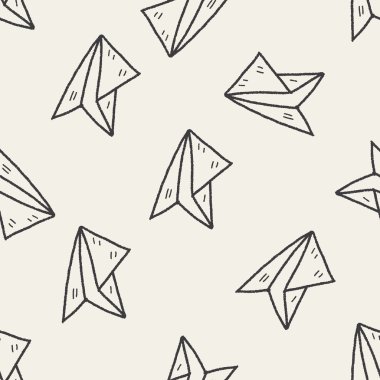 Kağıt Uçak doodle Dikişsiz desen arka plan