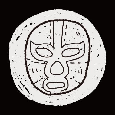 Meksikalı güreşçi maskesi doodle