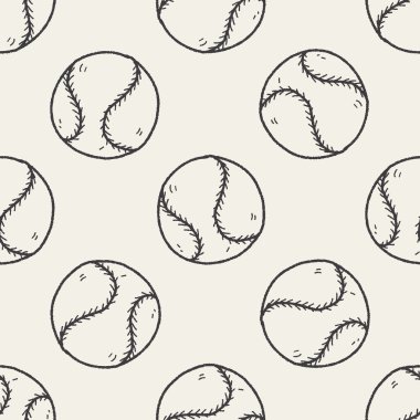 Doodle beyzbol Dikişsiz desen arka plan