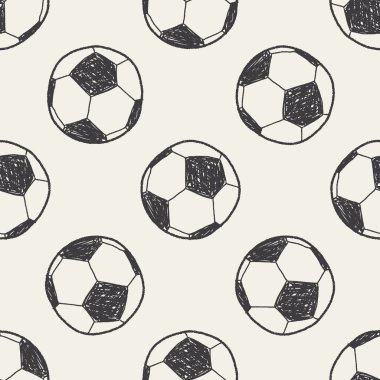 Doodle futbol Dikişsiz desen arka plan