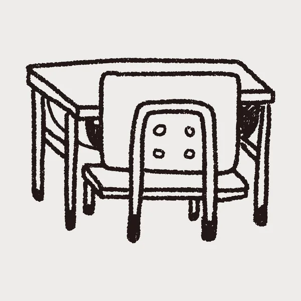 School desk doodle — Stock Vector