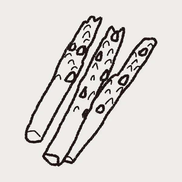 Doodle aux asperges — Image vectorielle