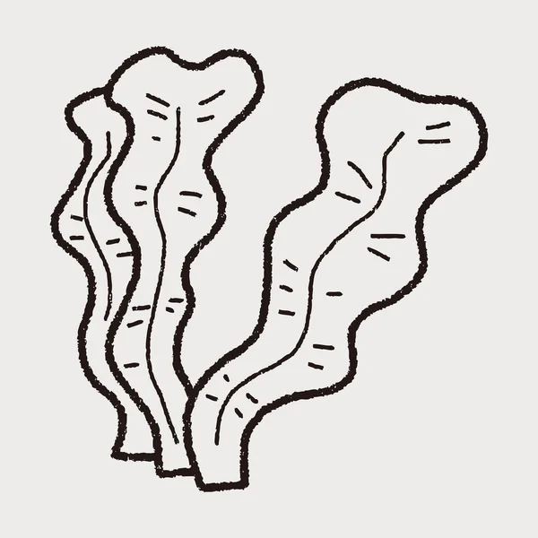 Esmer su yosunu doodle — Stok Vektör