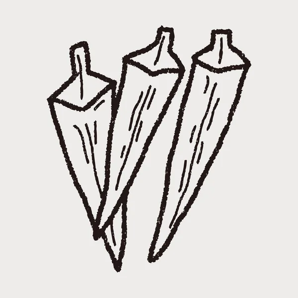 Doodle okra — Image vectorielle