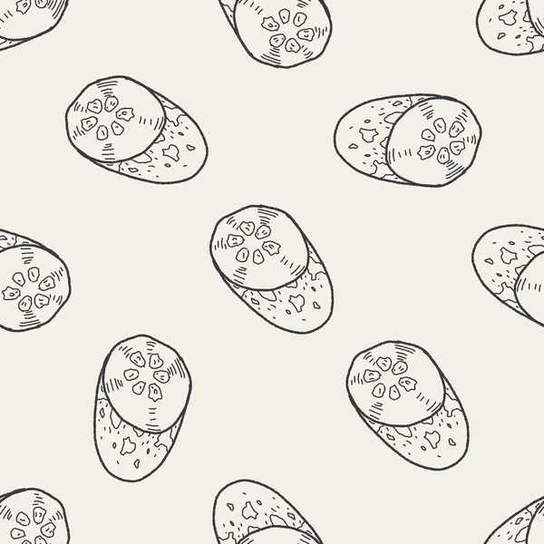 Légumes doodle fond de motif sans couture — Image vectorielle