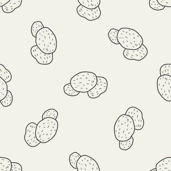 Potato doodle sömlös bakgrund — Stock vektor