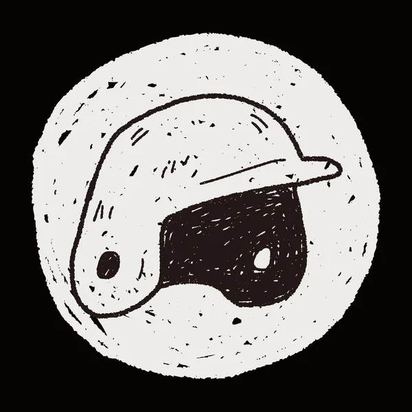 Baseball helm doodle — Stockvector