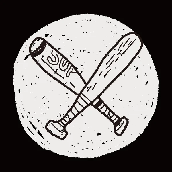 Baseball bat doodle — Stock vektor