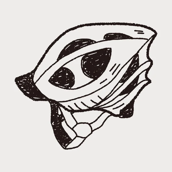 Fiets helm doodle — Stockvector